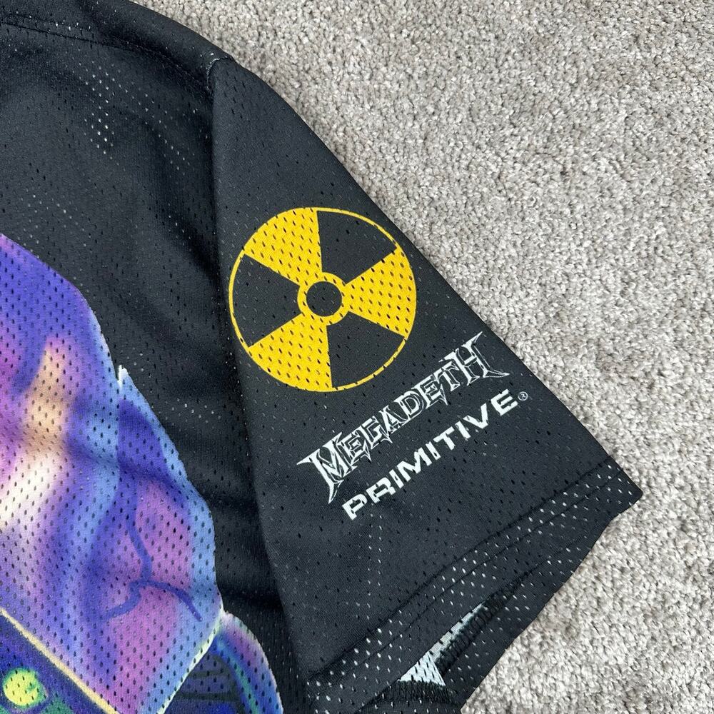 Primitive x Megadeth Rattlehead Jersey Size L Mesh Skull Graphic #18 Black - Picture 5 of 5